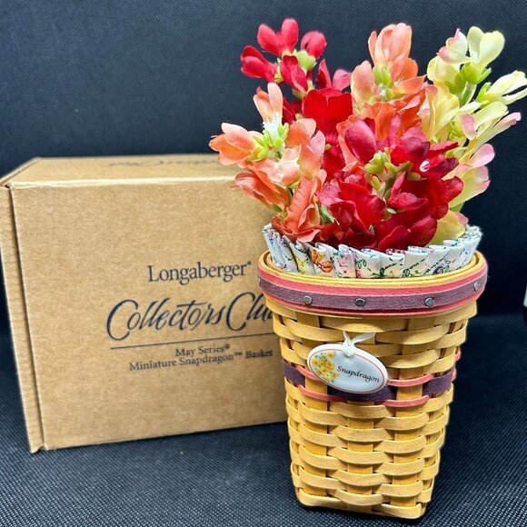 LONGABERGER Collectors Club May Series Miniature snapdragon basket - Picture 1 of 3